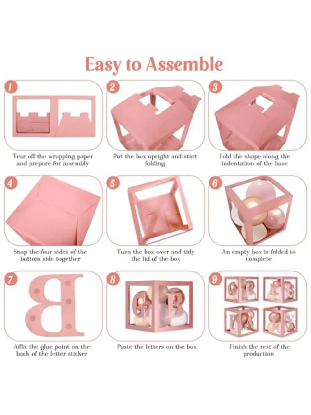 Baby Shower Balloon Arch Kit Pink Gold Decorations Baby Boxes Girl Party
